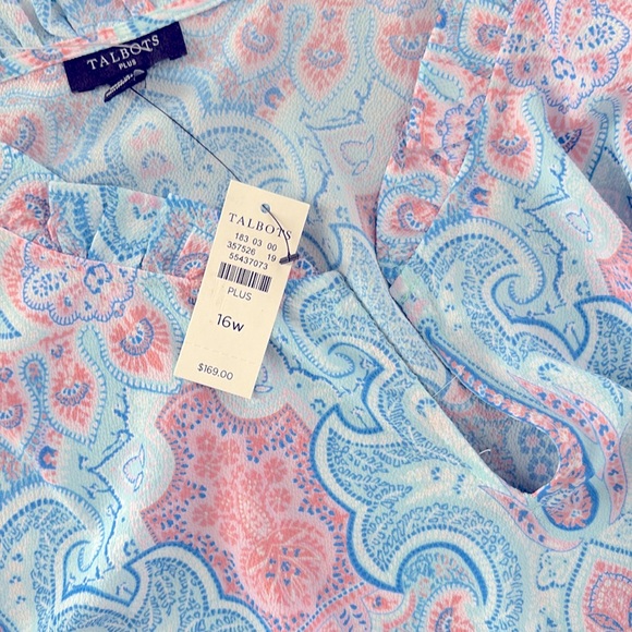 Talbots NWT FIT & FLARE DRESS - ISLAND PAISLEY size 16W. - Picture 4 of 5